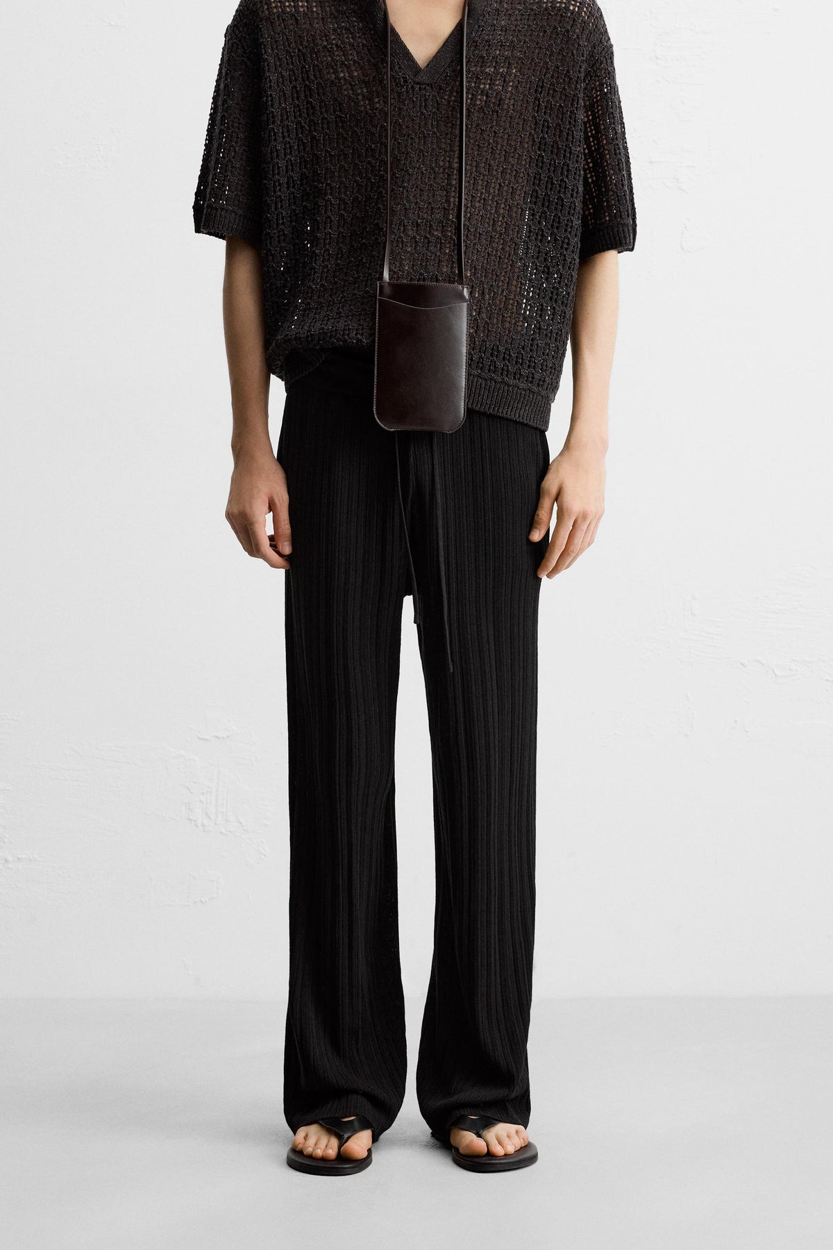 TEXTURED KNIT TROUSERS - Image 2