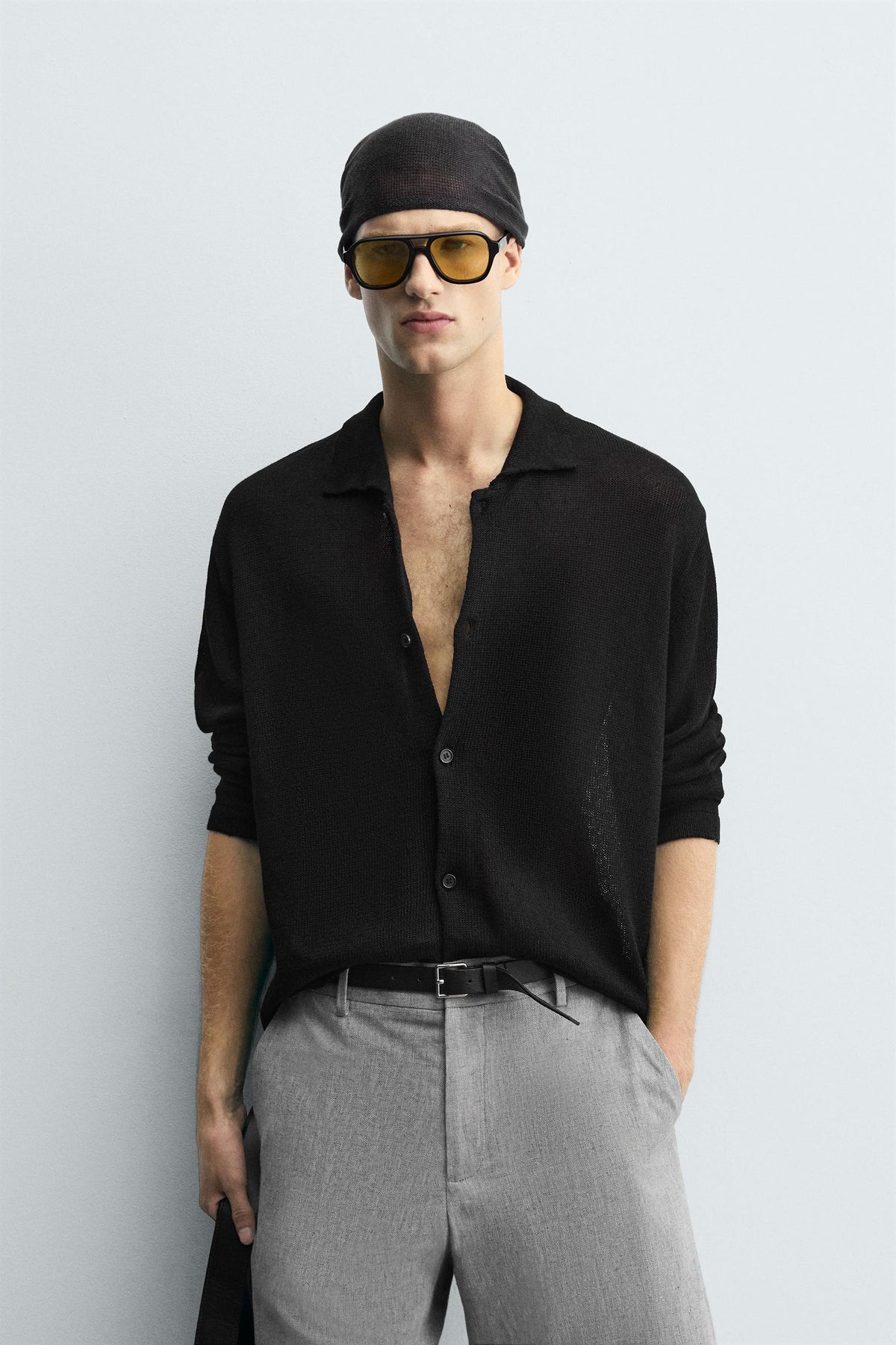 RELAXED FIT KNIT OVERSHIRT - Image 2