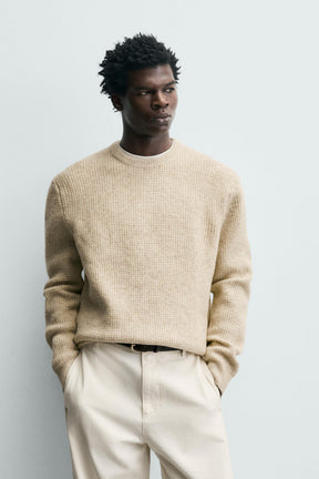 REGULAR FIT WAFFLE-KNIT JUMPER - Image 2