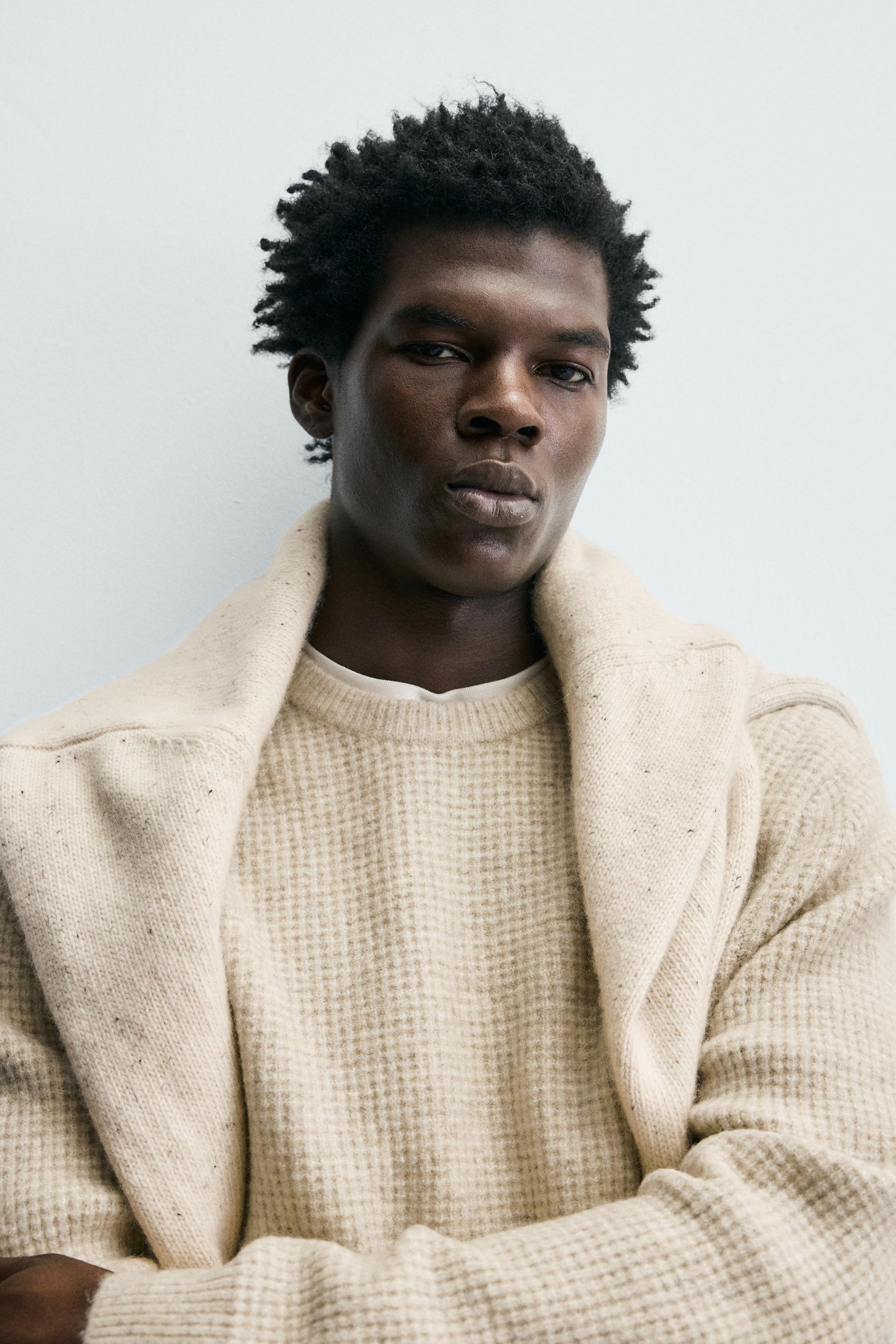 REGULAR FIT WAFFLE-KNIT JUMPER - Image 5