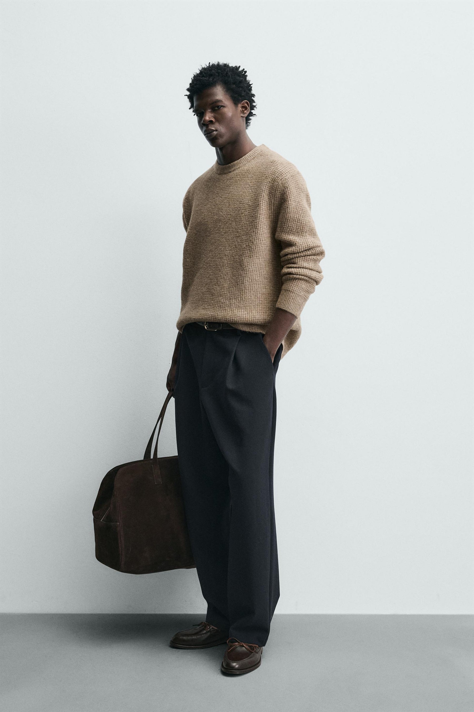 REGULAR FIT WAFFLE-KNIT JUMPER - Image 4