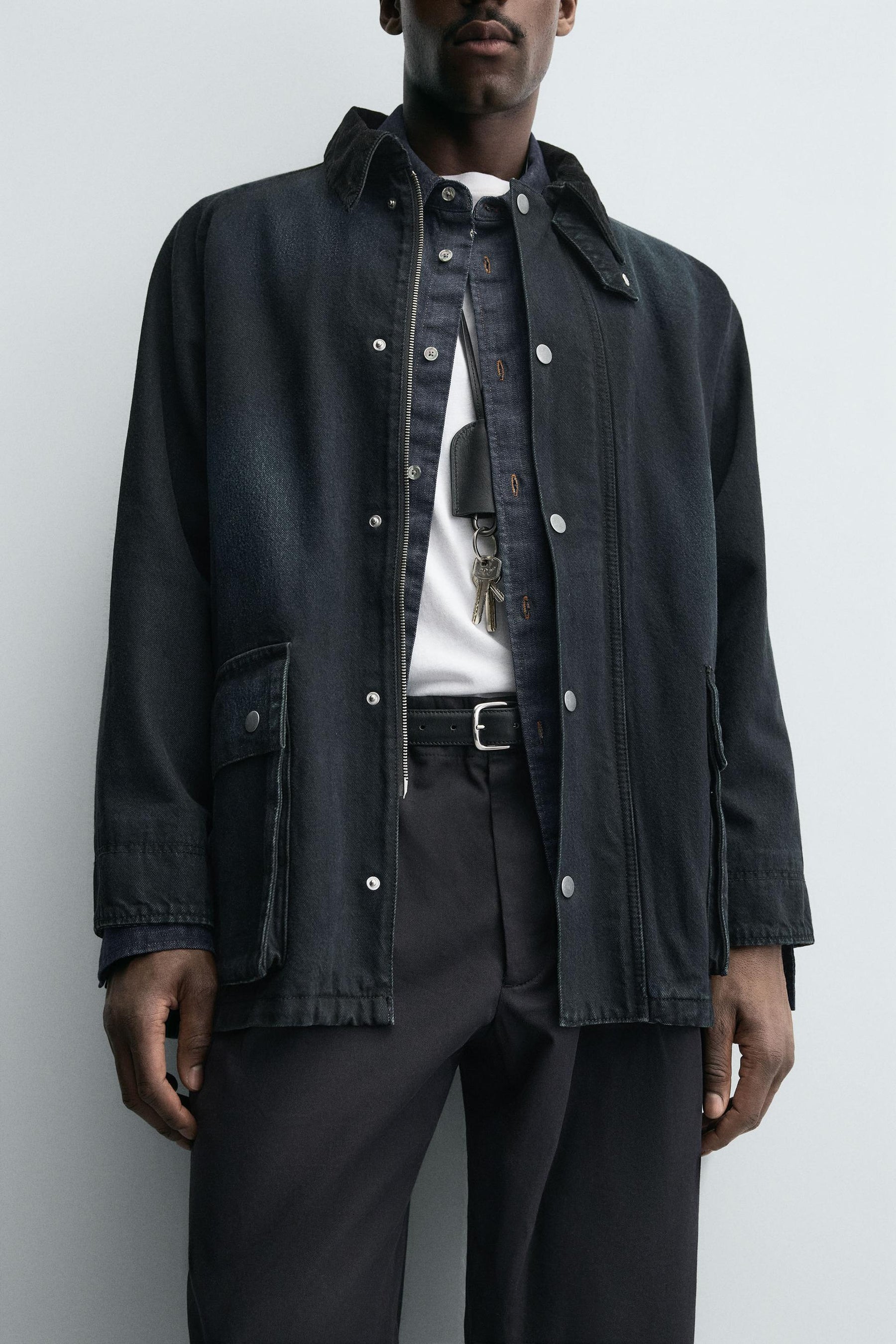 DENIM JACKET WITH COMBINED COLLAR - Image 6