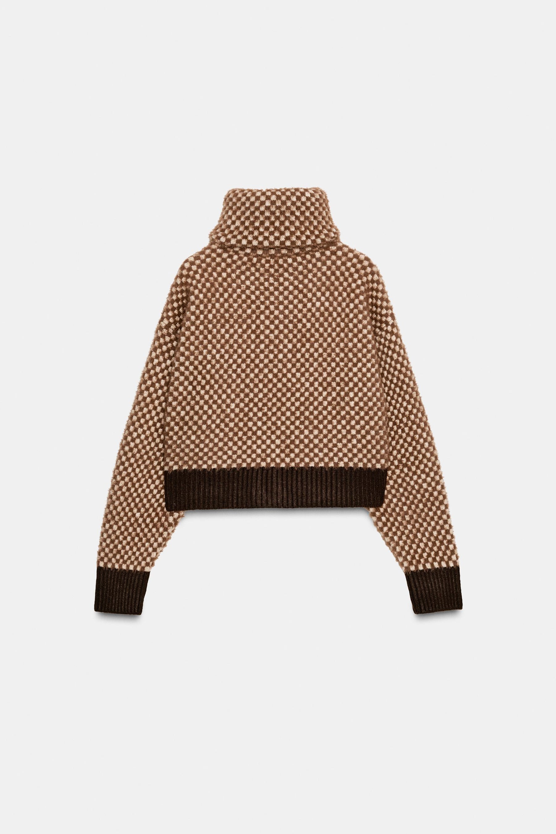 CONTRAST KNIT FAUX FUR BOMBER JACKET - Image 7