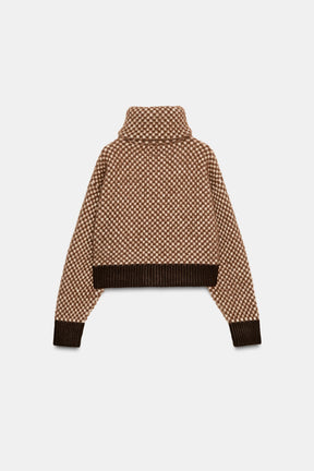 CONTRAST KNIT FAUX FUR BOMBER JACKET - Image 7