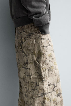 ABSTRACT PRINT BAGGY FIT CARPENTER TROUSERS - Image 6
