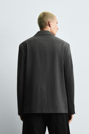 STRIPED OVERSIZED FIT BLAZER - Image 3