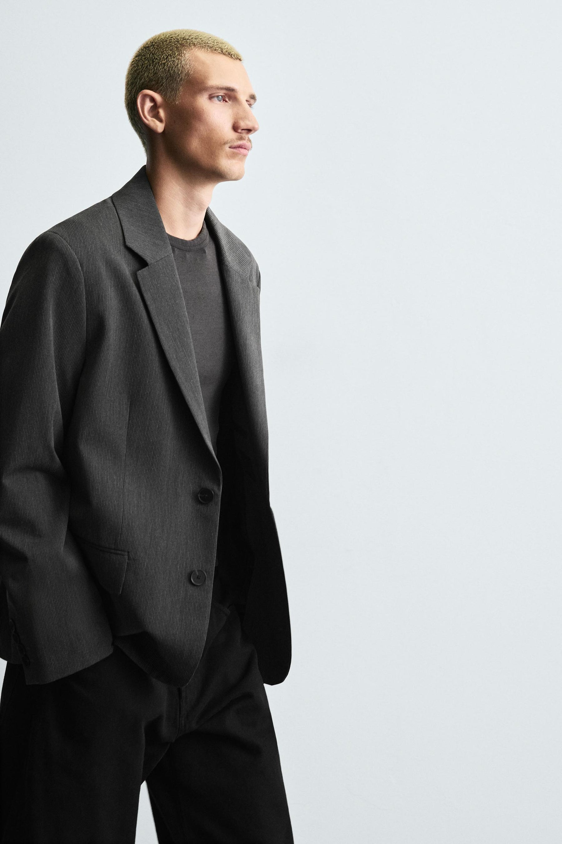 STRIPED OVERSIZED FIT BLAZER - Image 5