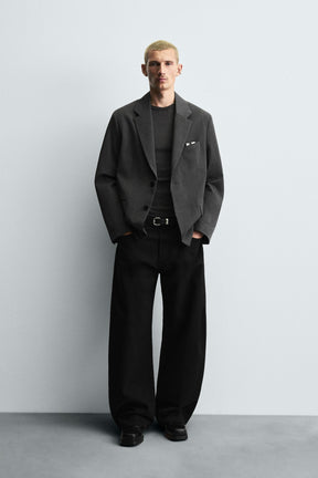 STRIPED OVERSIZED FIT BLAZER - Image 1