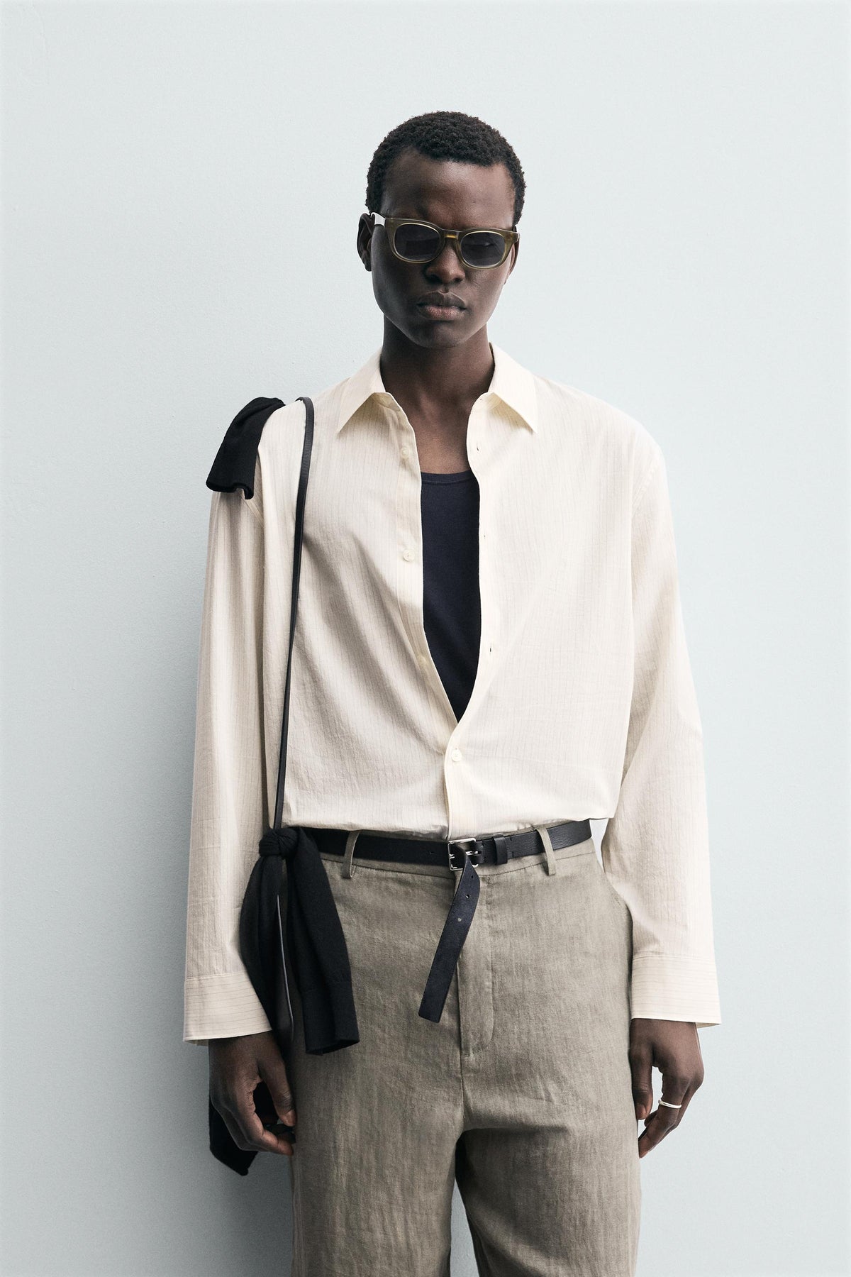 STRIPED COTTON-VISCOSE SHIRT - Image 2