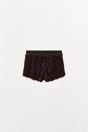 Sequin Contrast Waistband Shorts