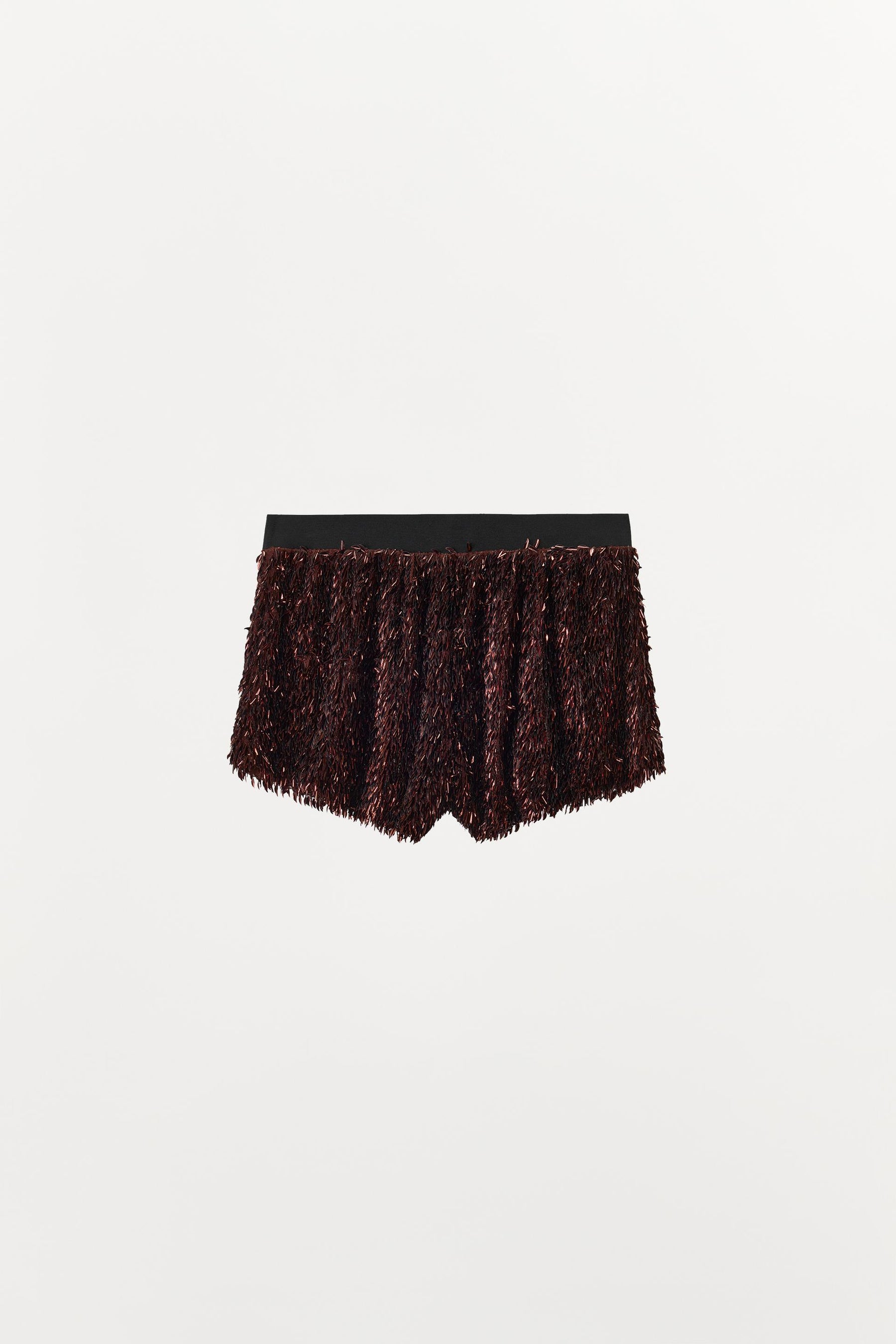 Sequin Contrast Waistband Shorts