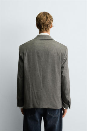 HERRINGBONE SUIT BLAZER - Image 3