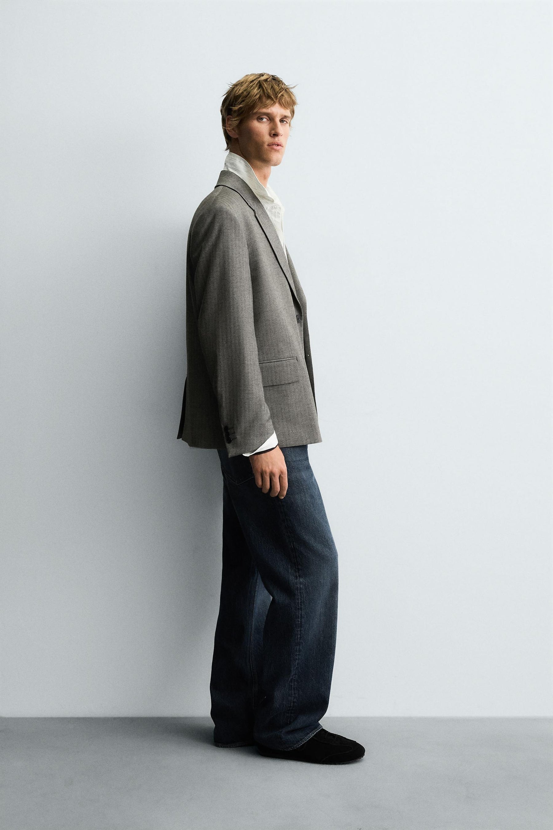 HERRINGBONE SUIT BLAZER - Image 4