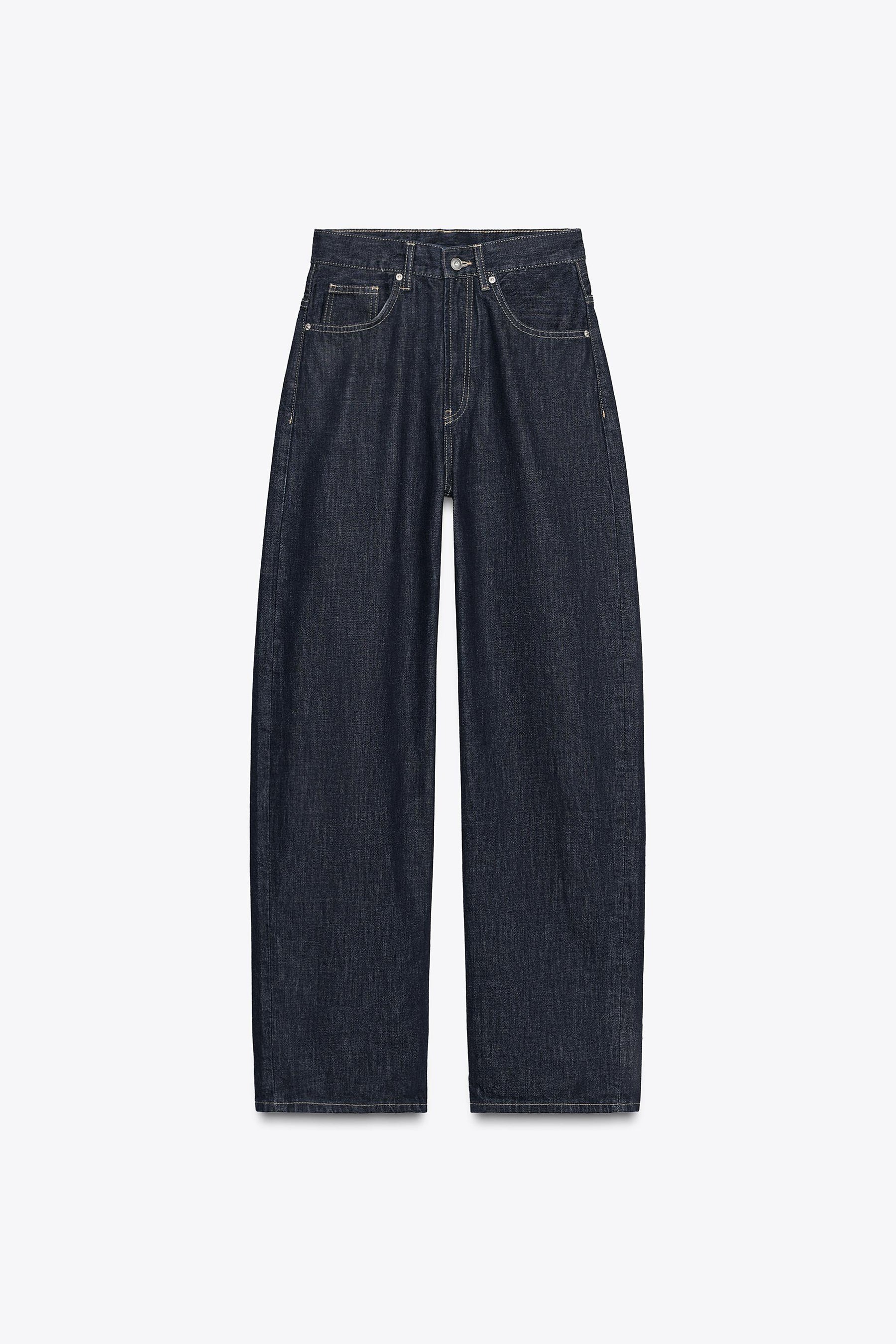 Straight high-waist jeans with
