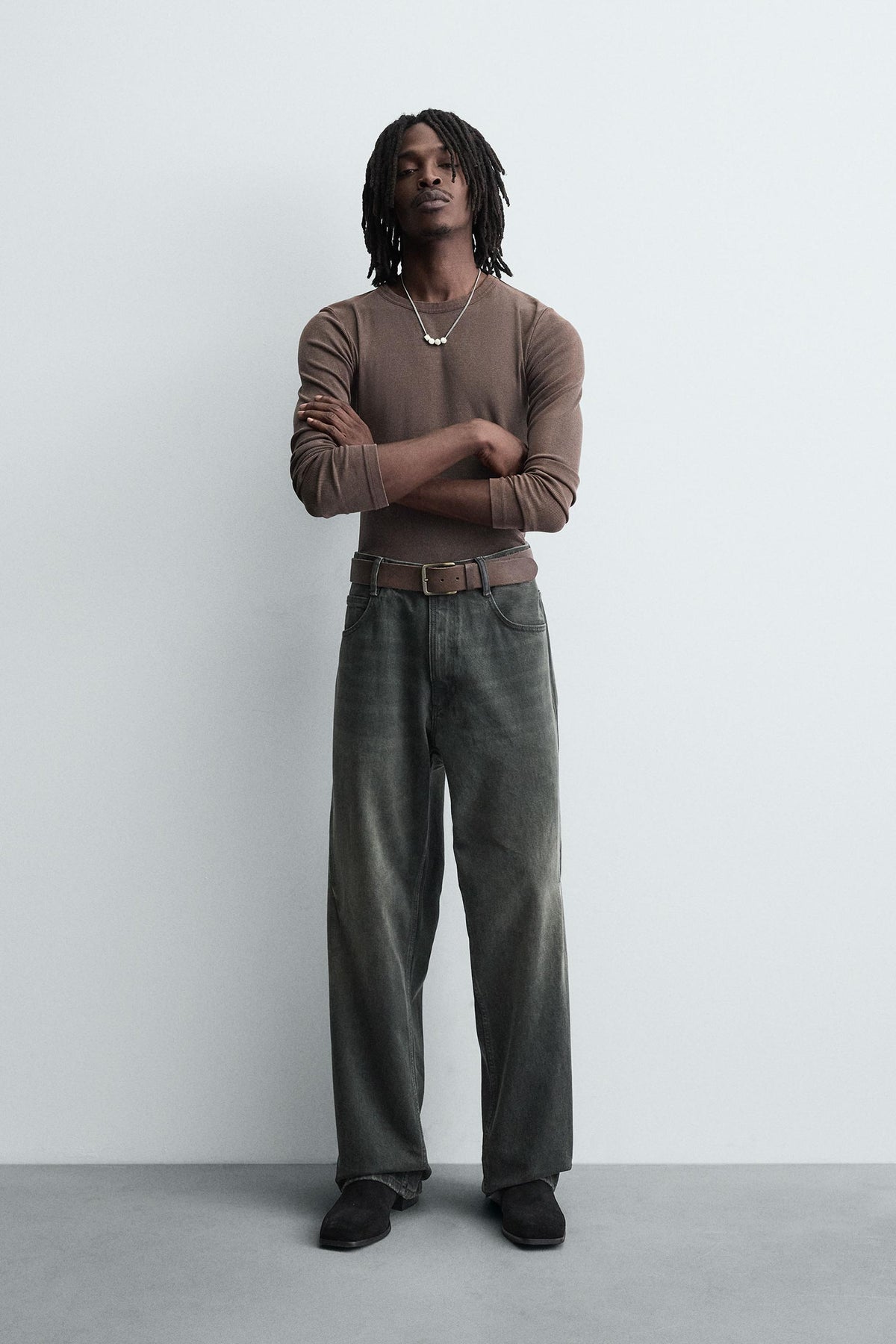 BAGGY FIT JEANS WITH TWISTED SEAM - Image 1