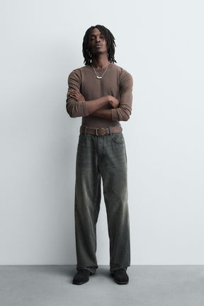 BAGGY FIT JEANS WITH TWISTED SEAM - Image 1