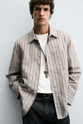 STRIPED FLOWING SHIRT - Image 6