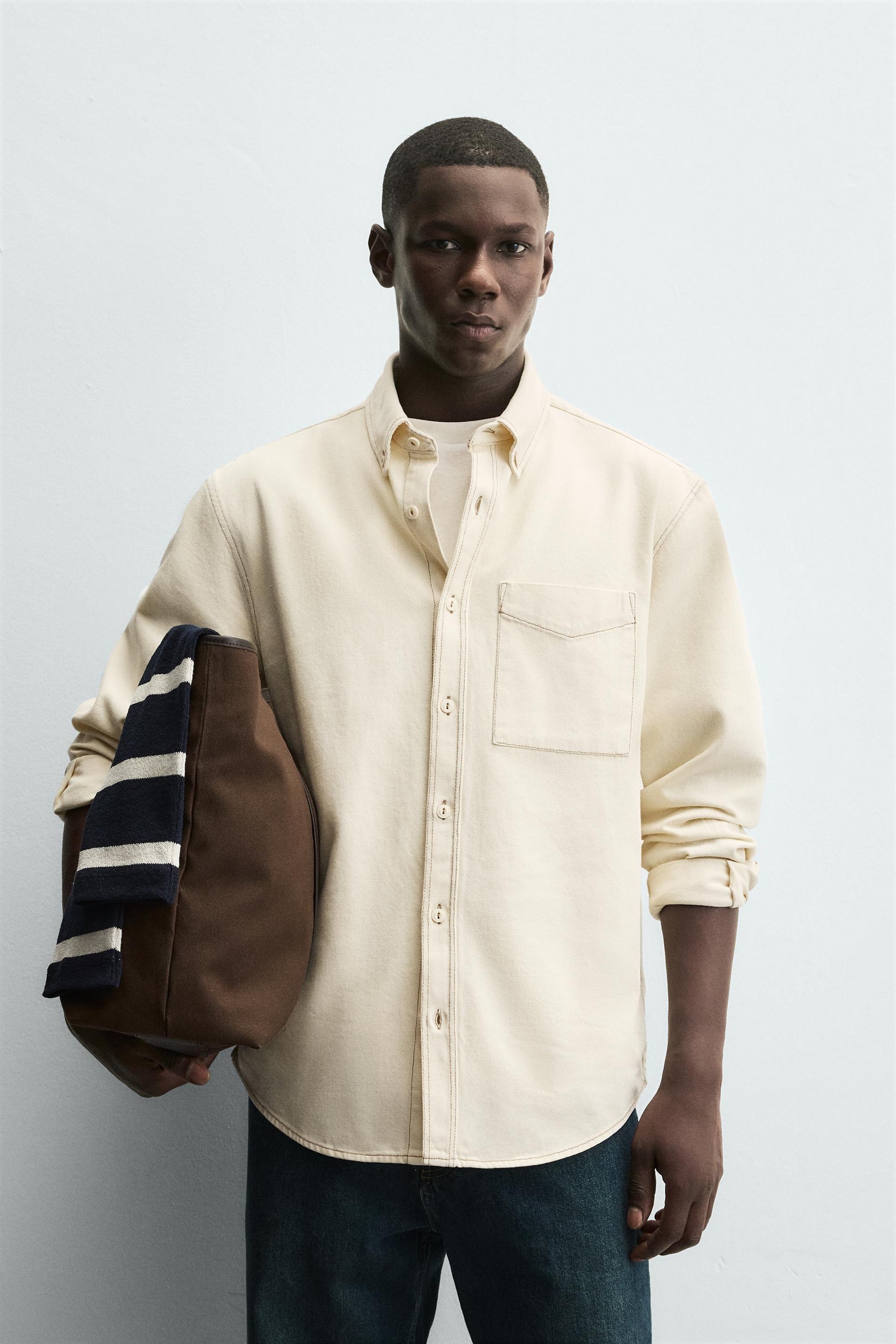 CONTRAST STITCHING OVERSHIRT - Image 2