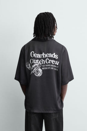 CONTRAST PRINT FLOWING SHIRT - Image 3