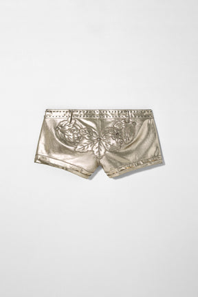 METALLIC LEATHER SHORTS