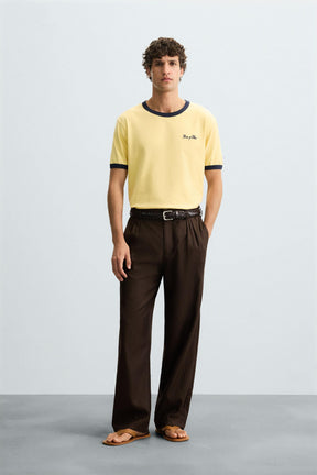 WASHED RIB EMBROIDERED T-SHIRT - Image 1