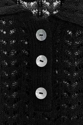 POINTELLE KNIT SHORT SLEEVE POLO SHIRT - Image 7