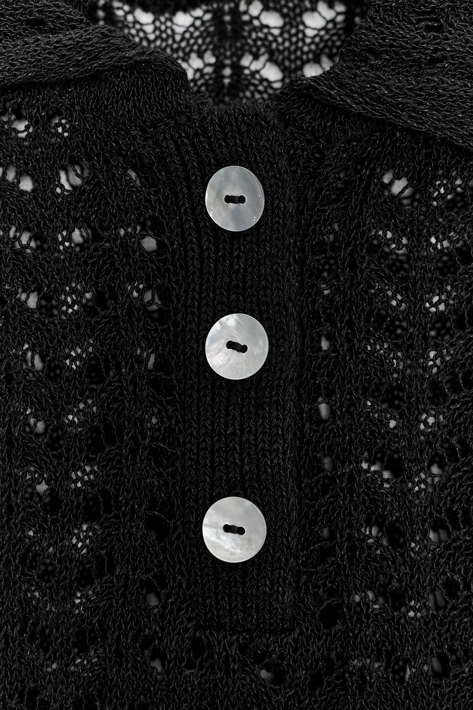 Pointelle Knit Polo Shirt