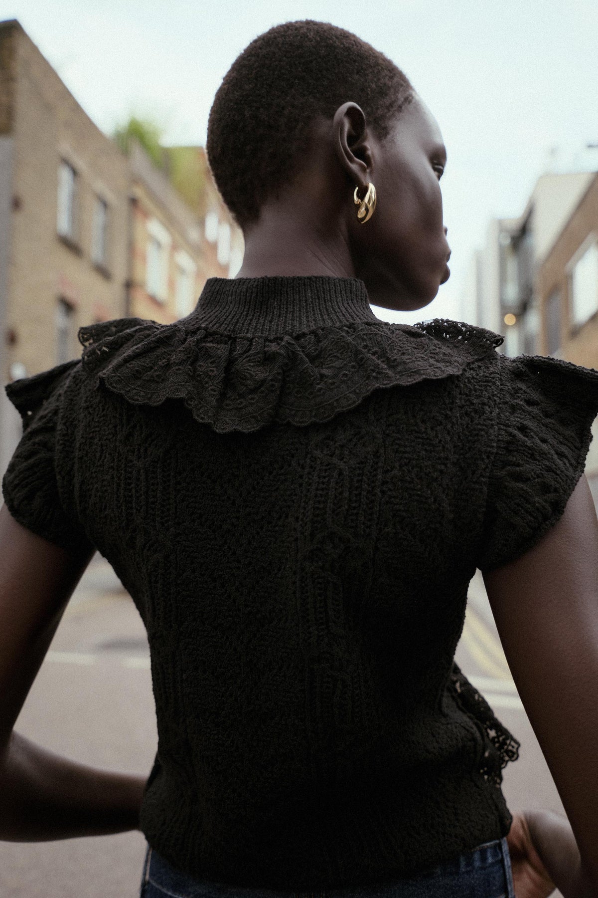 POINTELLE KNIT TOP WITH RUFFLES - Image 2