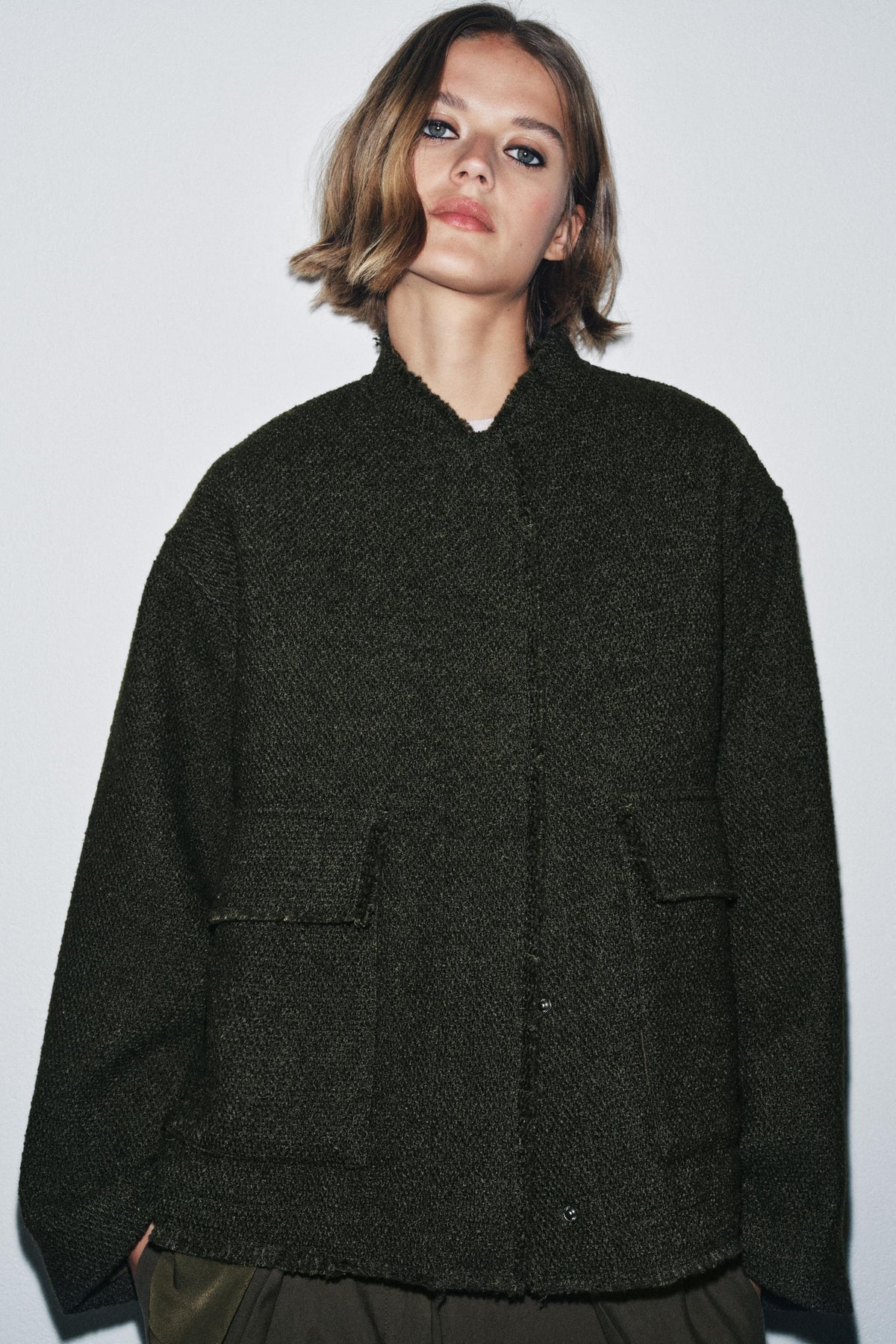 TEXTURED WOOL BLEND JACKET