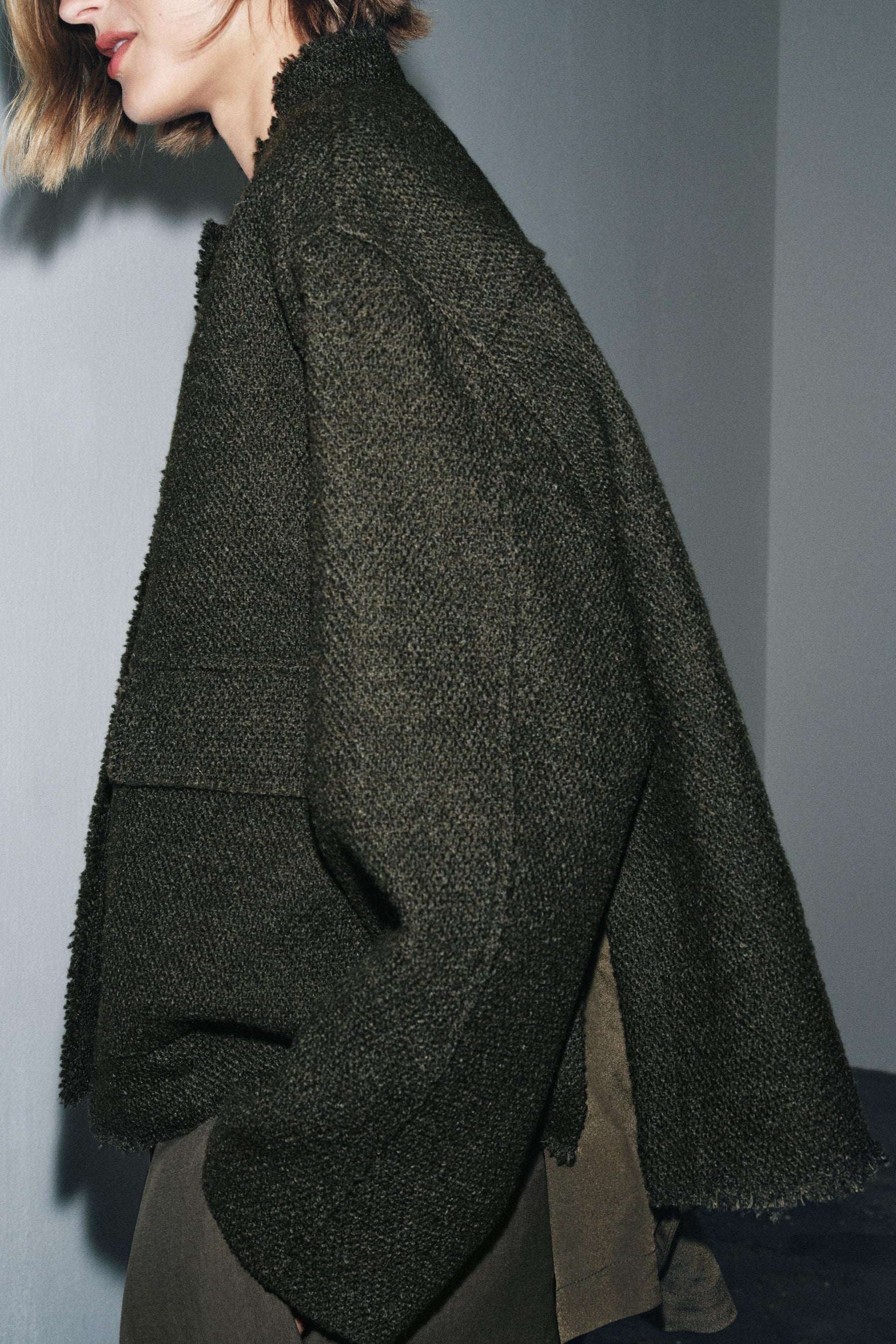 TEXTURED WOOL BLEND JACKET