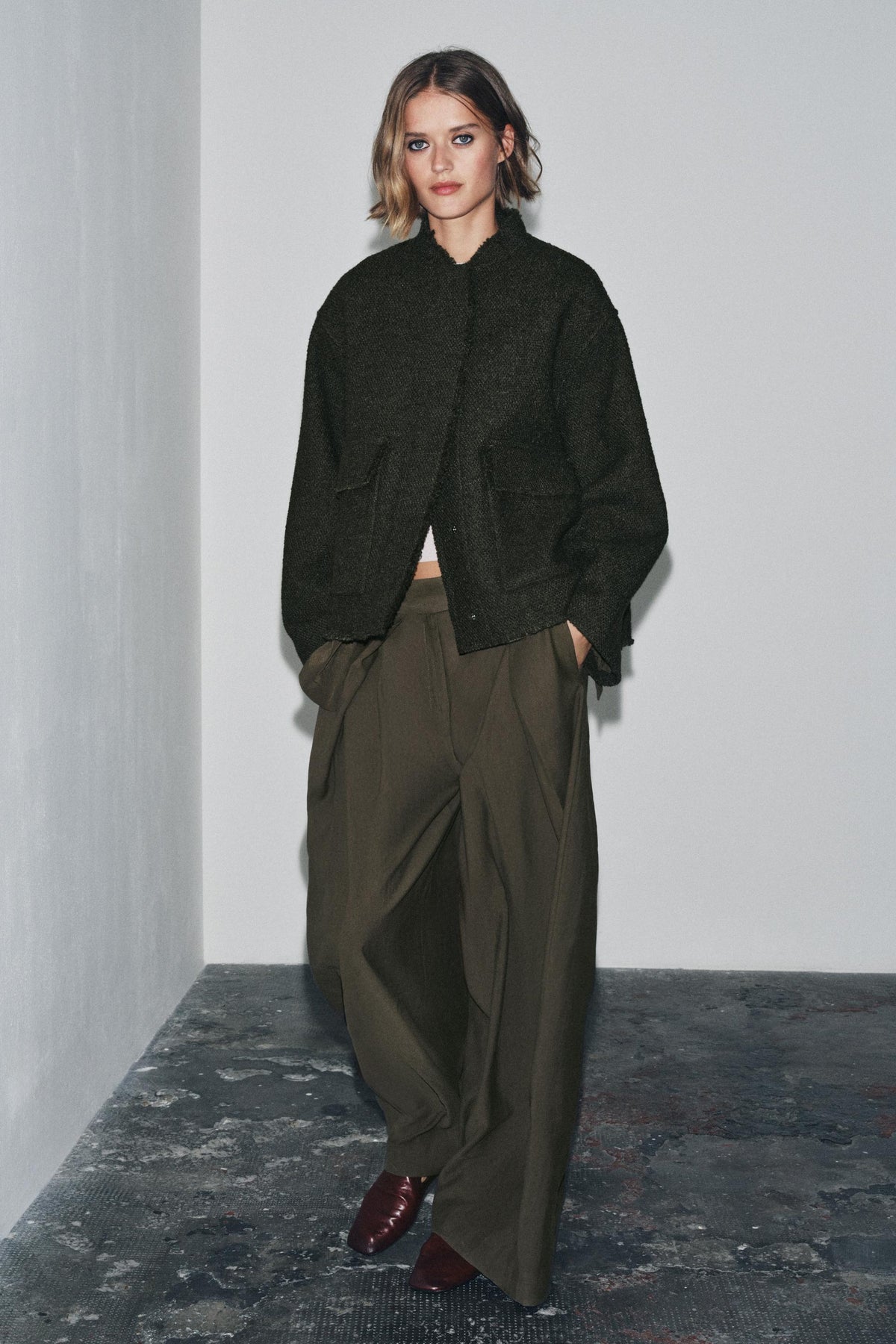 TEXTURED WOOL BLEND JACKET