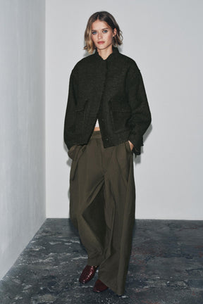 TEXTURED WOOL BLEND JACKET