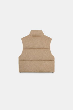 SHORT KNITTED PUFFER GILET - Image 8