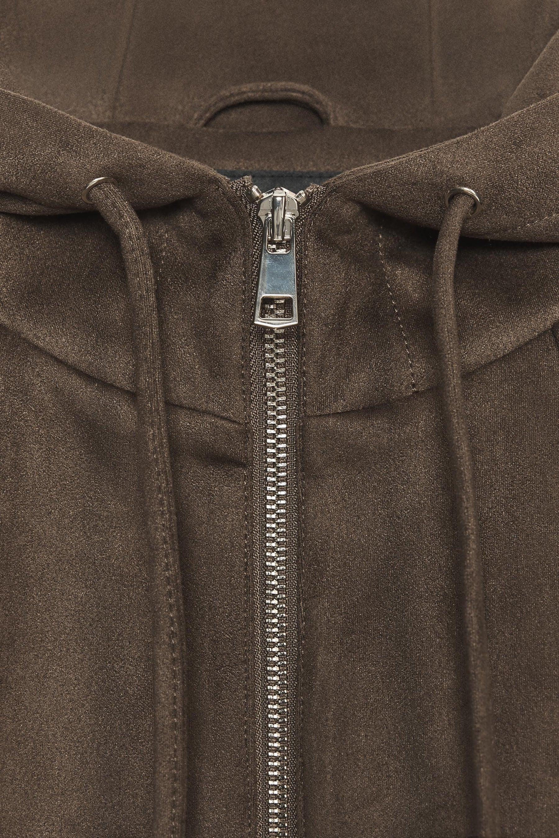HOODED FAUX SUEDE BOMBER JACKET - Image 8