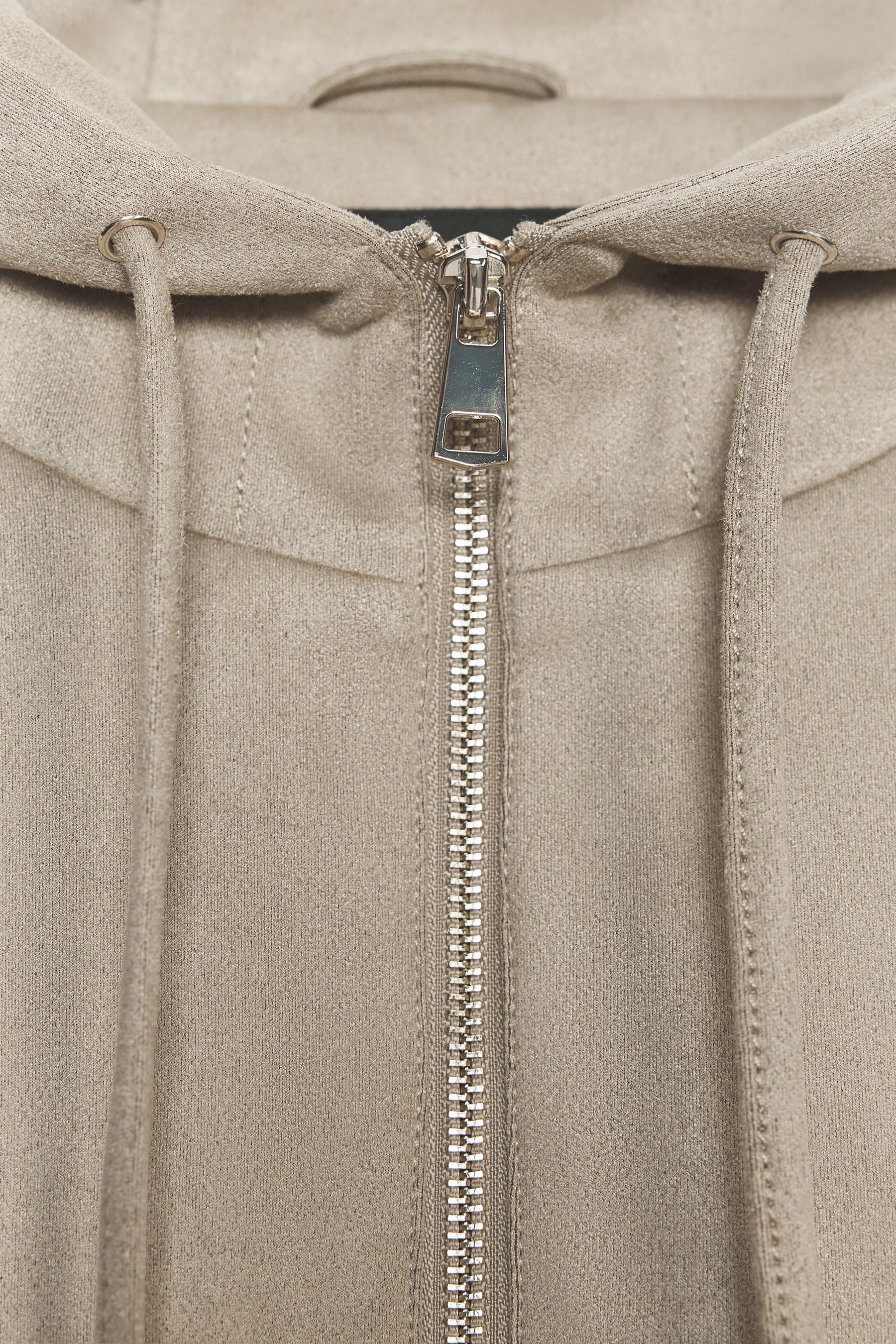 HOODED FAUX SUEDE BOMBER JACKET - Image 8