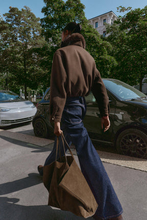 Faux Fur Collar Bomber