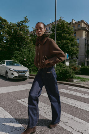 Faux Fur Collar Bomber