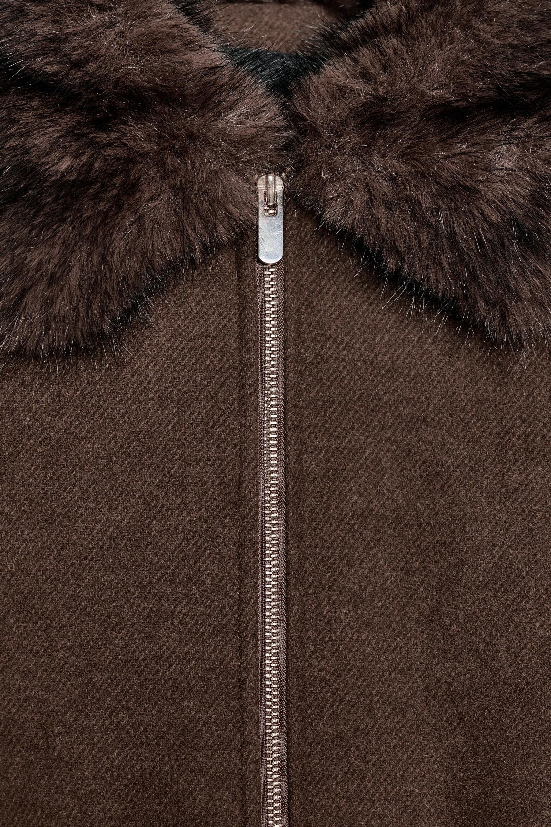 Faux Fur Collar Bomber