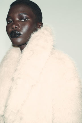 SHORT FAUX FUR COAT WITH LAPEL COLLAR - Image 5