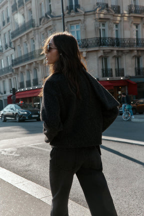 SHORT BOUCLÉ COAT WITH SCARF - Image 6