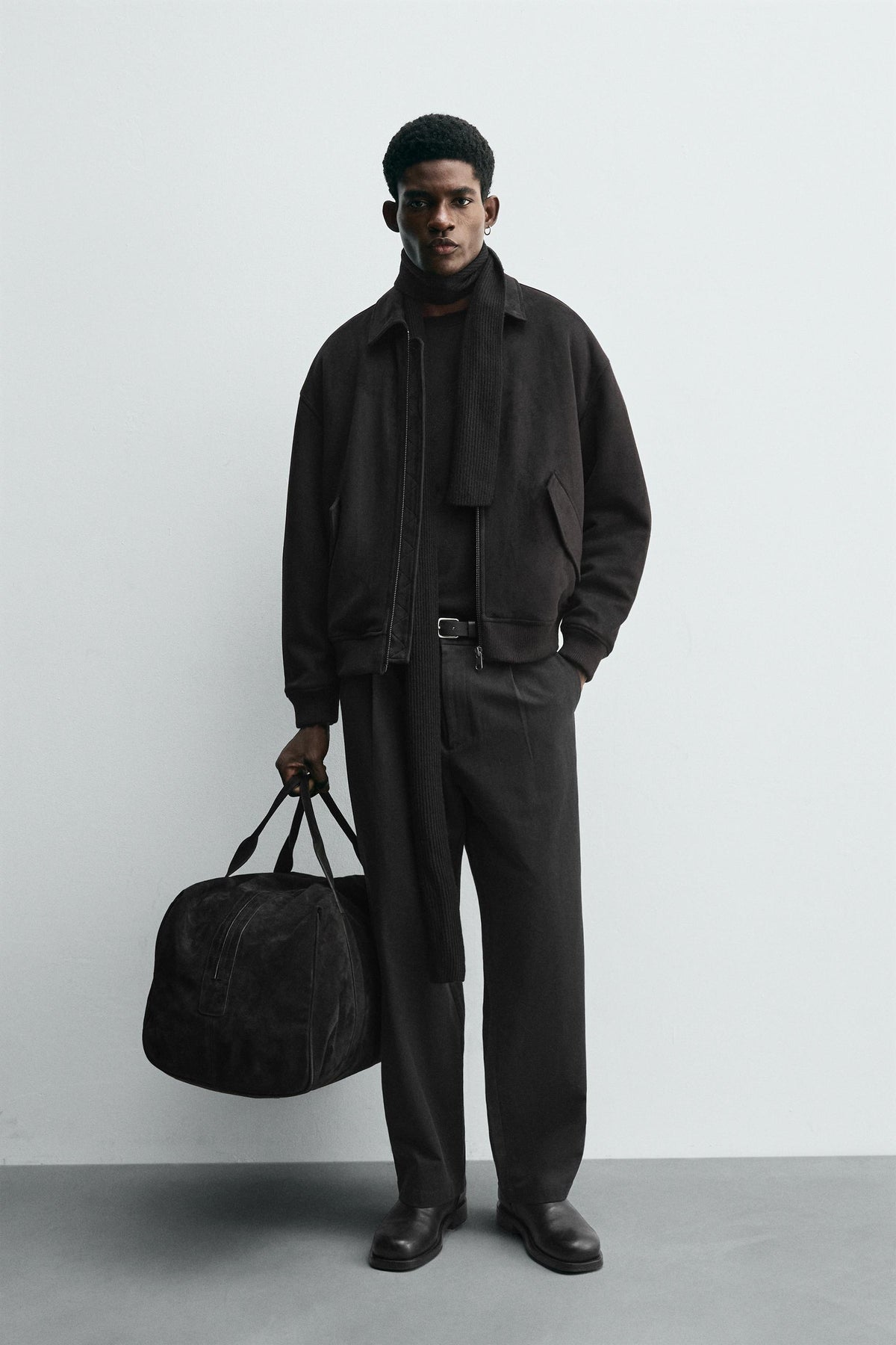 FAUX SUEDE QUILTED JACKET - Image 1