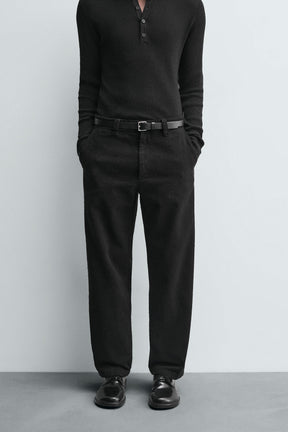 TEXTURED STRAIGHT-LEG TROUSERS - Image 2