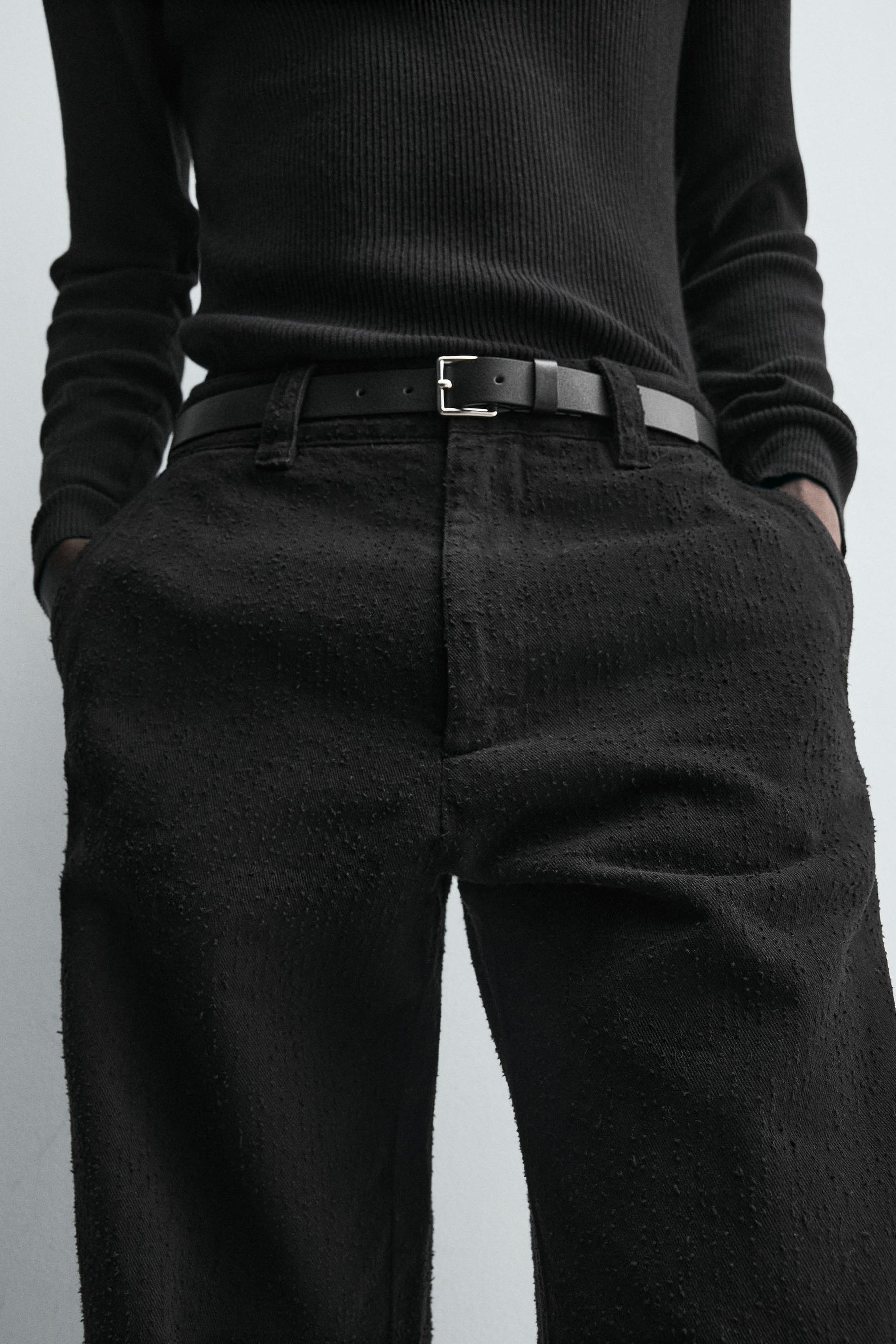 TEXTURED STRAIGHT-LEG TROUSERS - Image 6