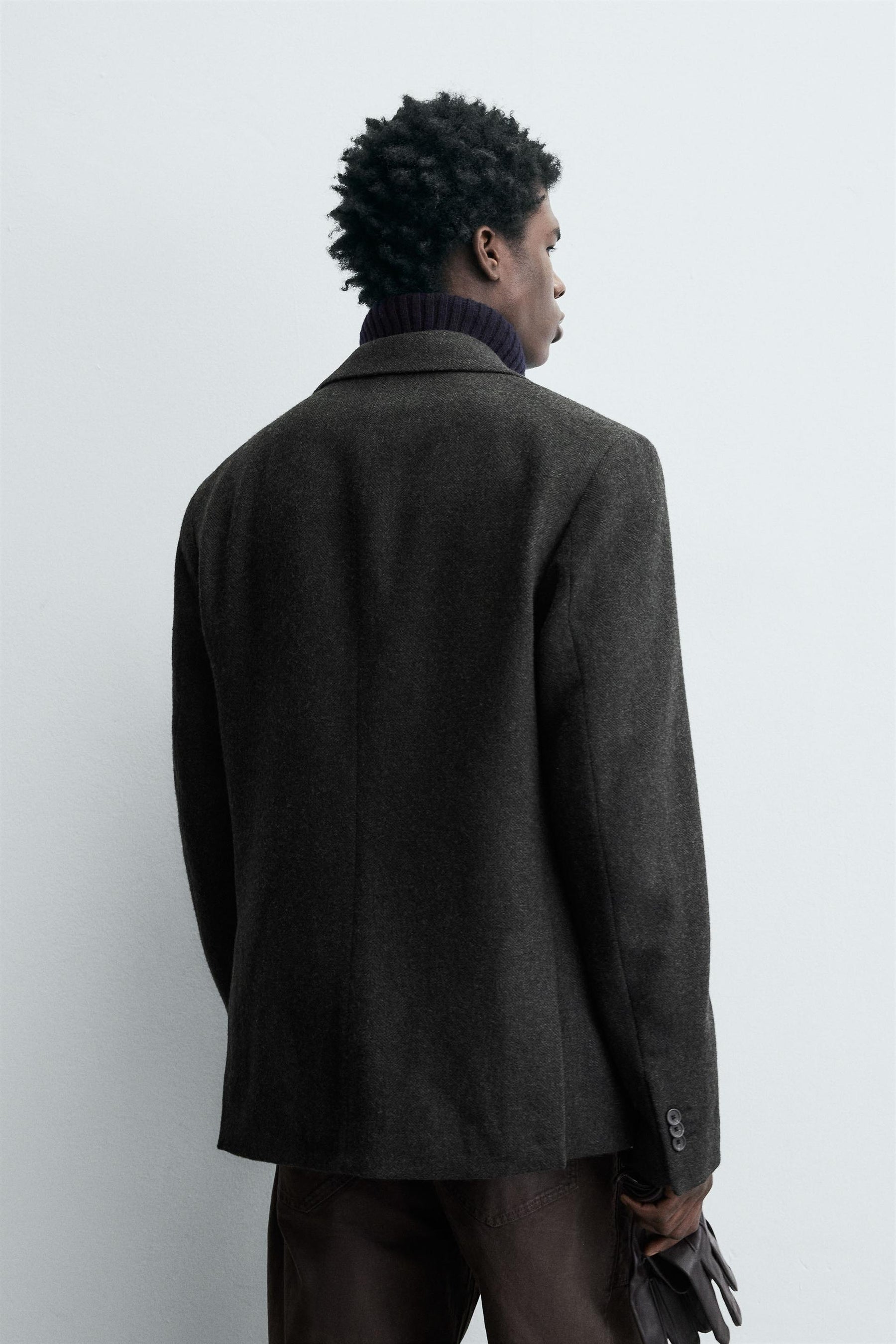 HERRINGBONE TEXTURED BLAZER - Image 3