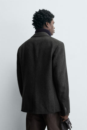 HERRINGBONE TEXTURED BLAZER - Image 3