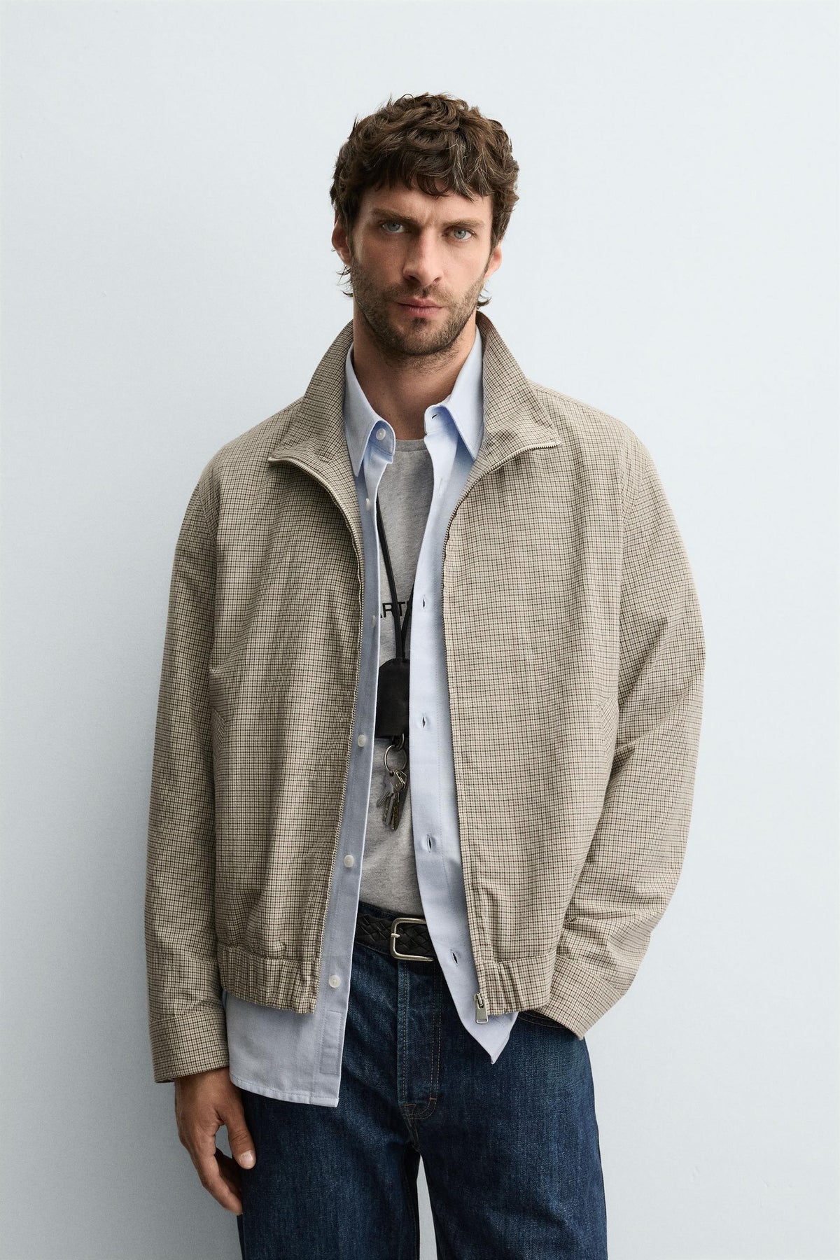CHECK TEXTURED JACKET - Image 2