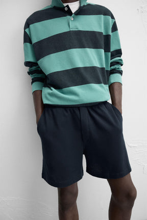 TEXTURED RELAXED FIT BERMUDA SHORTS - Image 5