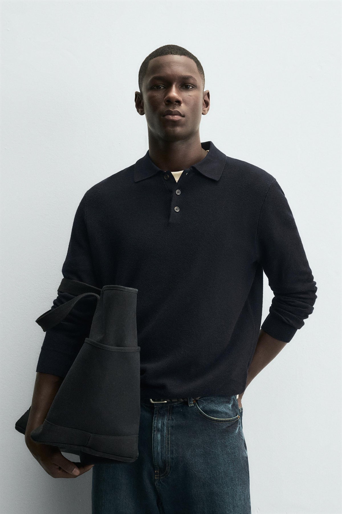 COTTON/LYOCELL KNIT POLO SHIRT - Image 2