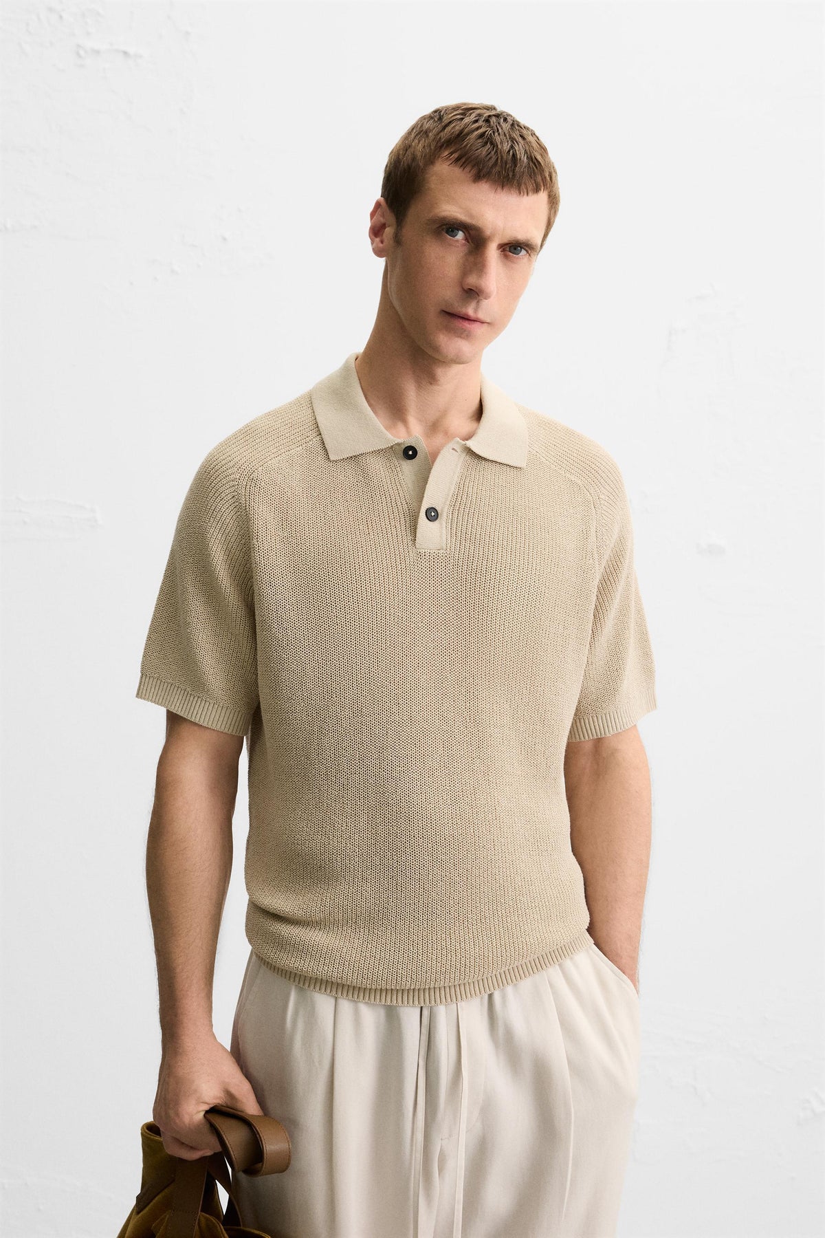 TEXTURED KNIT POLO SHIRT - Image 2