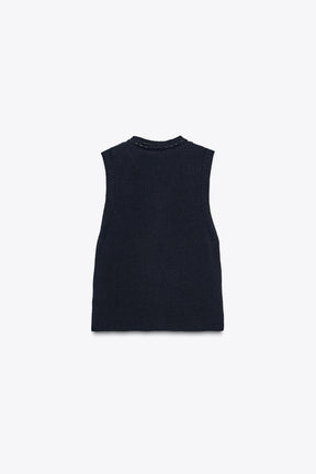 KNIT TOP WITH GOLD BUTTONS - Image 5